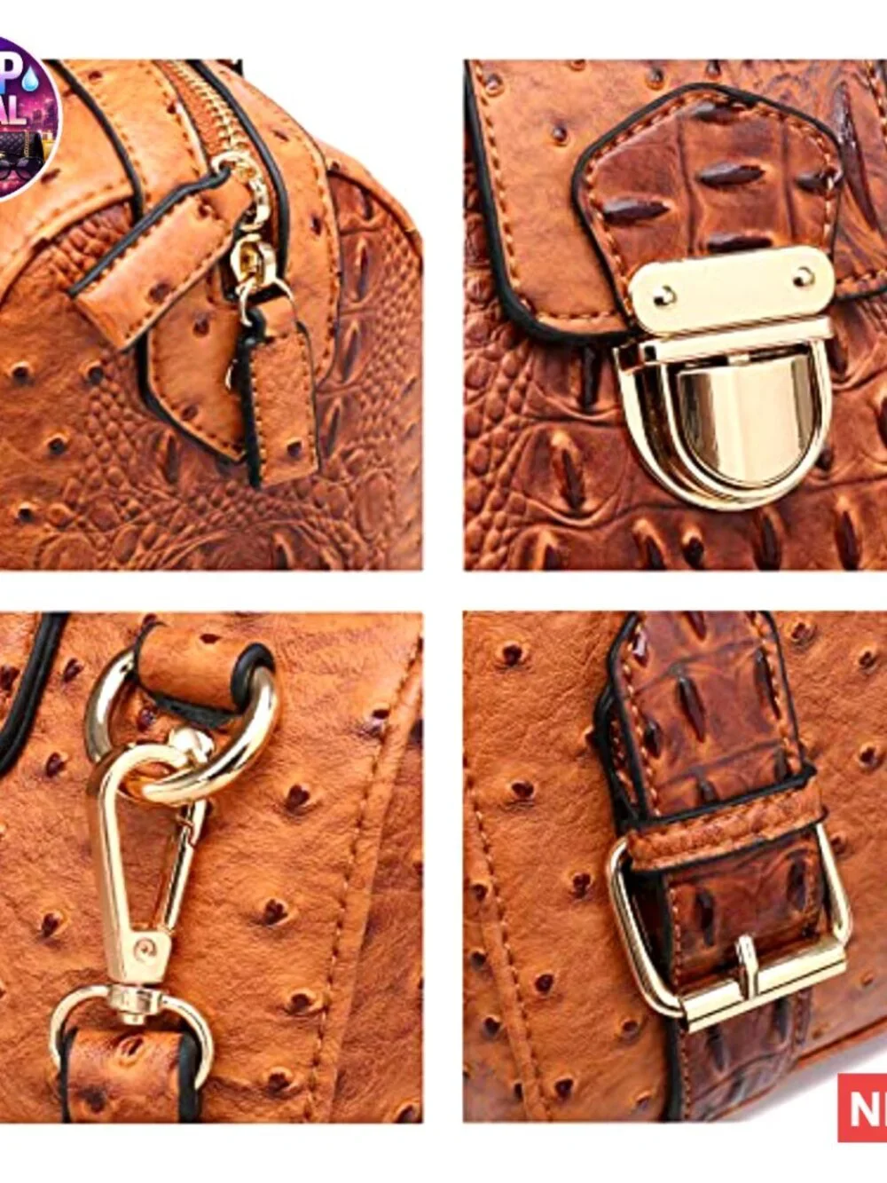 Vegan Leather Satchel Bag Top Handle Shoulder Tote Work Purse